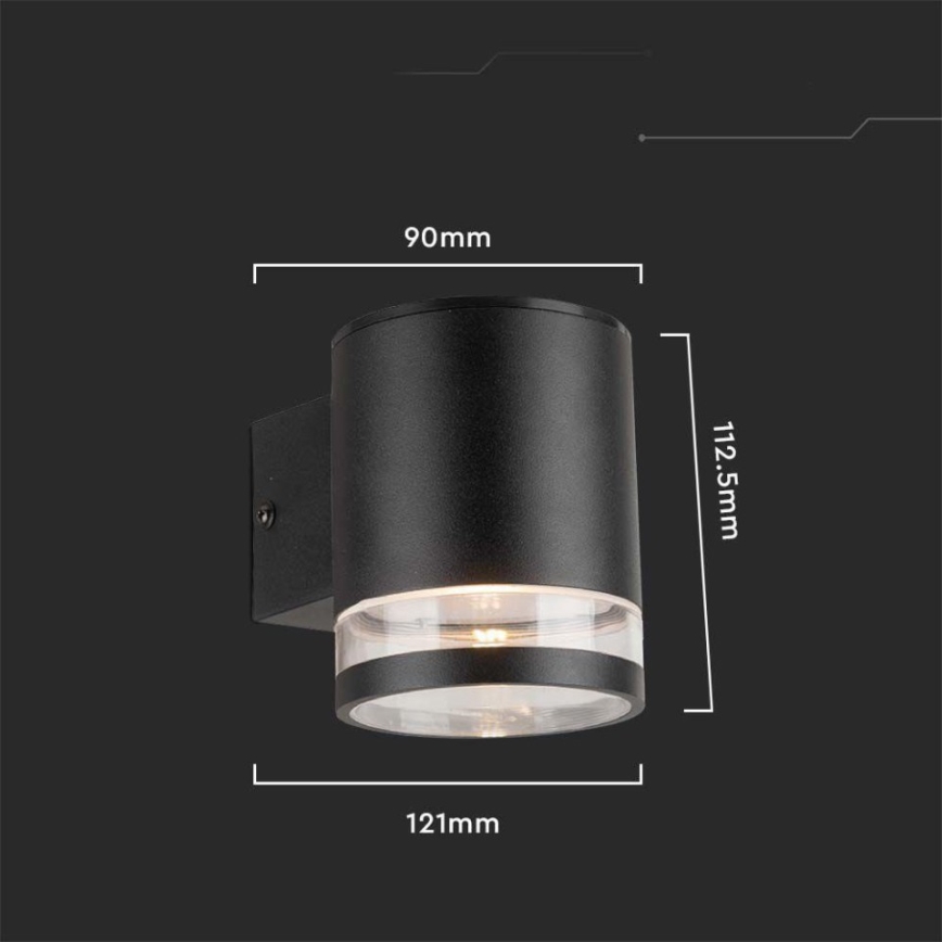 Applique murale solaire extérieur avec détecteur LED/1W/3,7V 3000K IP54 noir