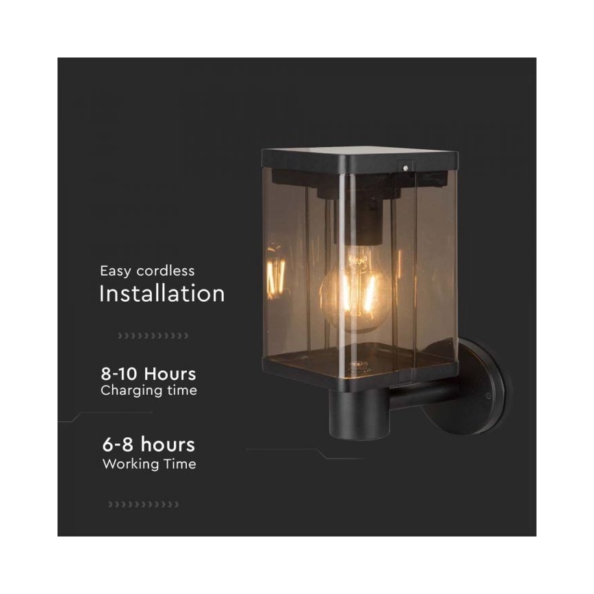 Applique murale solaire extérieure avec détecteur LED/2,5W/3,7V 3000K IP54