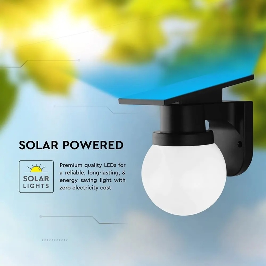 Applique solaire LED/3,7V 3000/4000/6400K IP54 1800 mAh noire + télécommande