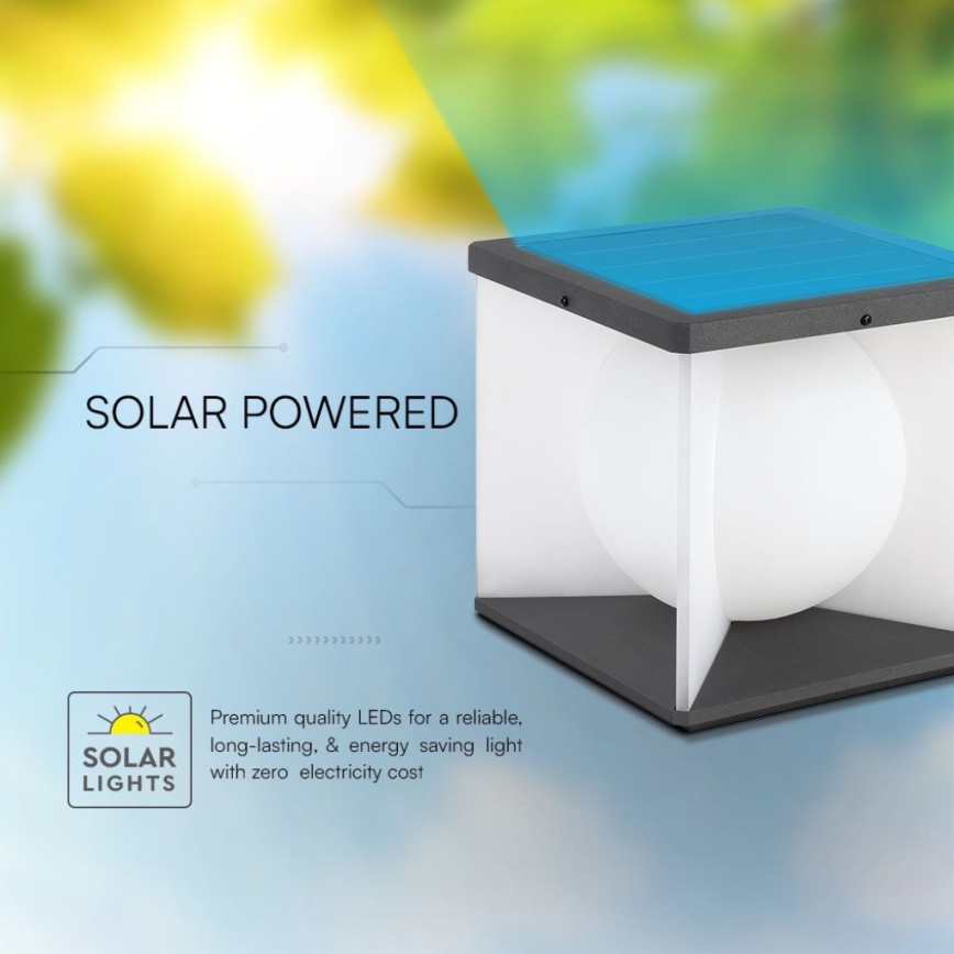 Applique murale solaire à intensité variable LED/3W/3,7V IP65 3000K 2600 mAh + Télécommande