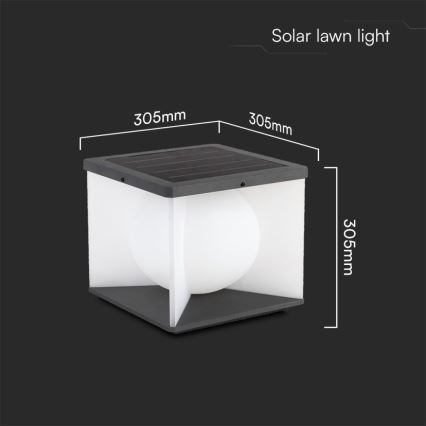 Applique murale solaire LED/8W/3,7V IP65 3000K à intensité variable + télécommande