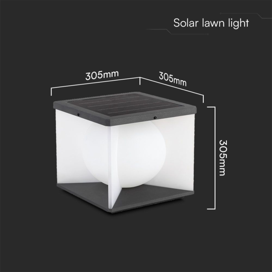 Applique murale solaire LED/8W/3,7V IP65 3000K à intensité variable + télécommande