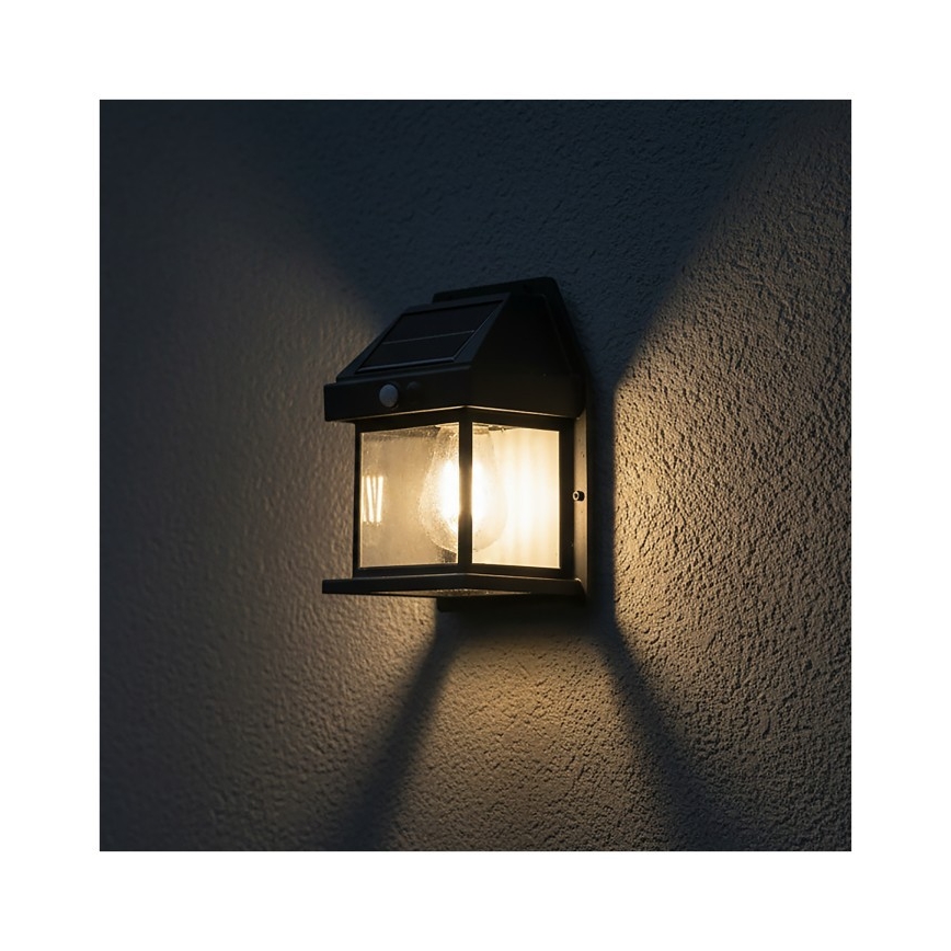 Applique murale solaire LED à capteur OMVIA, 3,7 V, 3000 K, IP44, 1200 mAh