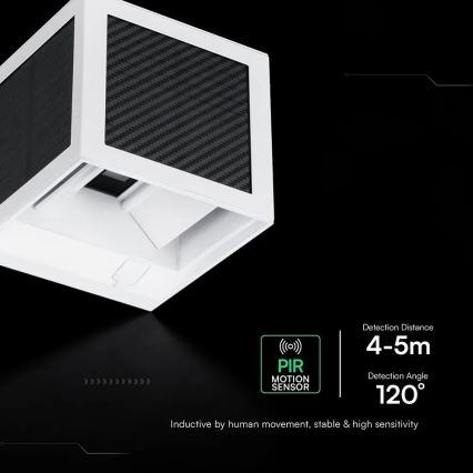 Applique murale solaire LED avec capteur LED/9W/3,7V 3000/4000/6000K IP65 2600 mAh blanc