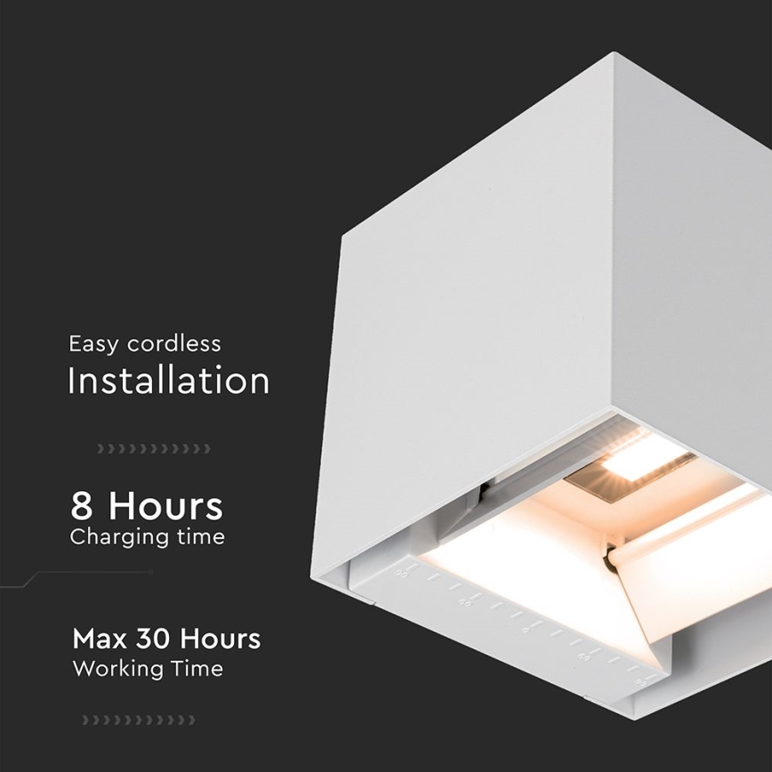 Applique murale solaire LED avec détecteur de mouvement LED/9W/5V 3000/4000/5000K IP65 2600 mAh blanche