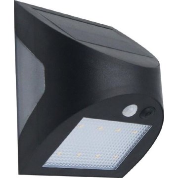 Applique murale solaire LED avec capteur — LED 3 W / 3,7 V / 3000/4000 K / 1200 mAh / IP54, noire