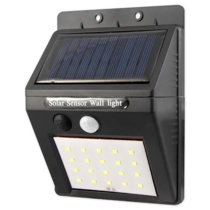 Applique murale solaire LED avec détecteur et panneau externe LED/0,55W/3,7V 1200 mAh IP44