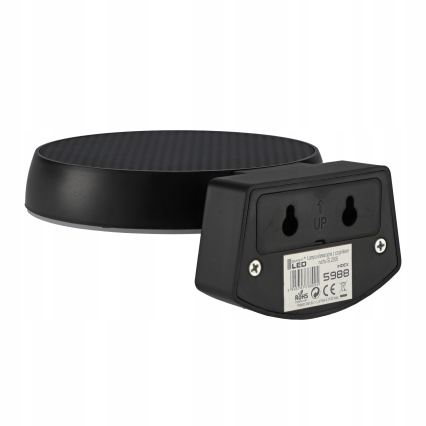 Applique murale solaire LED à intensité réglable avec capteur LED/3W/3,7V 1800 mAh IP54 noire
