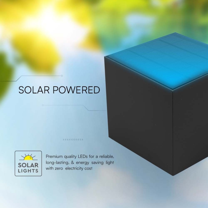 Applique murale solaire LED avec détecteur LED/9W/5V 3000/4000/5000K IP65 2600 mAh anthracite