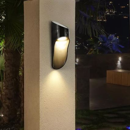 Applique murale solaire LED avec détecteur PALESA LED/1W/3,7V IP65 noire