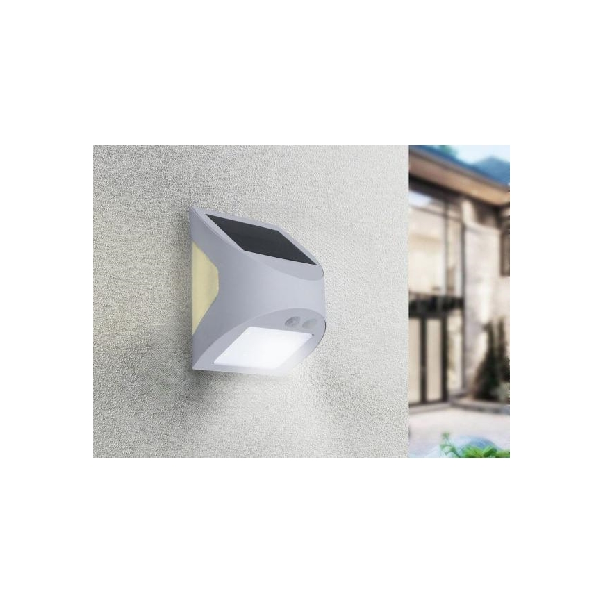 Applique murale solaire LED avec détecteur LED/3W/3,7V 3000/4000K 1200 mAh IP54 blanche