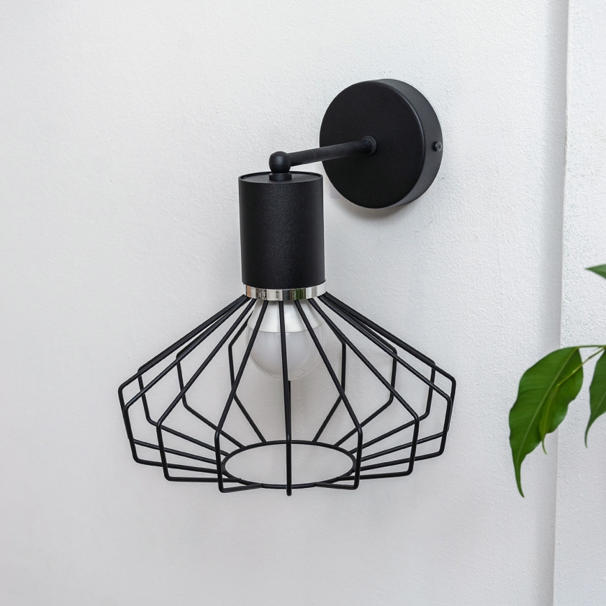 Applique murale SOLANO 1xE27/15W/230V noir/chrome brillant