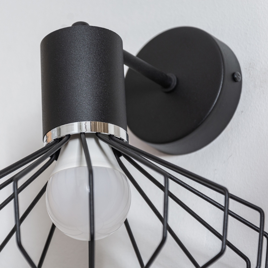 Applique murale SOLANO 1xE27/15W/230V noir/chrome brillant