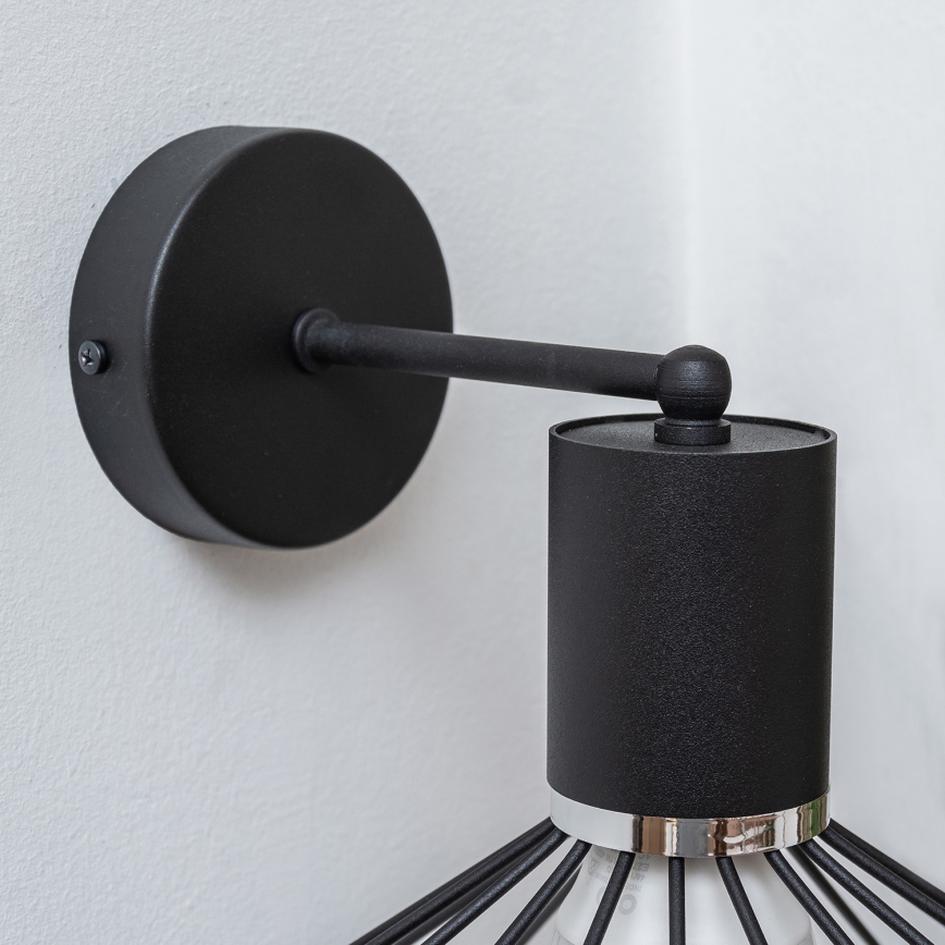 Applique murale SOLANO 1xE27/15W/230V noir/chrome brillant