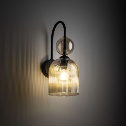 Applique murale SOPHIA 1xE14/10W/230V noir/beige fumé