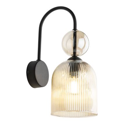 Applique murale SOPHIA 1xE14/10W/230V noir/beige fumé