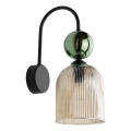 Applique murale SOPHIA 1xE14/10W/230V noir/vert/beige fumé
