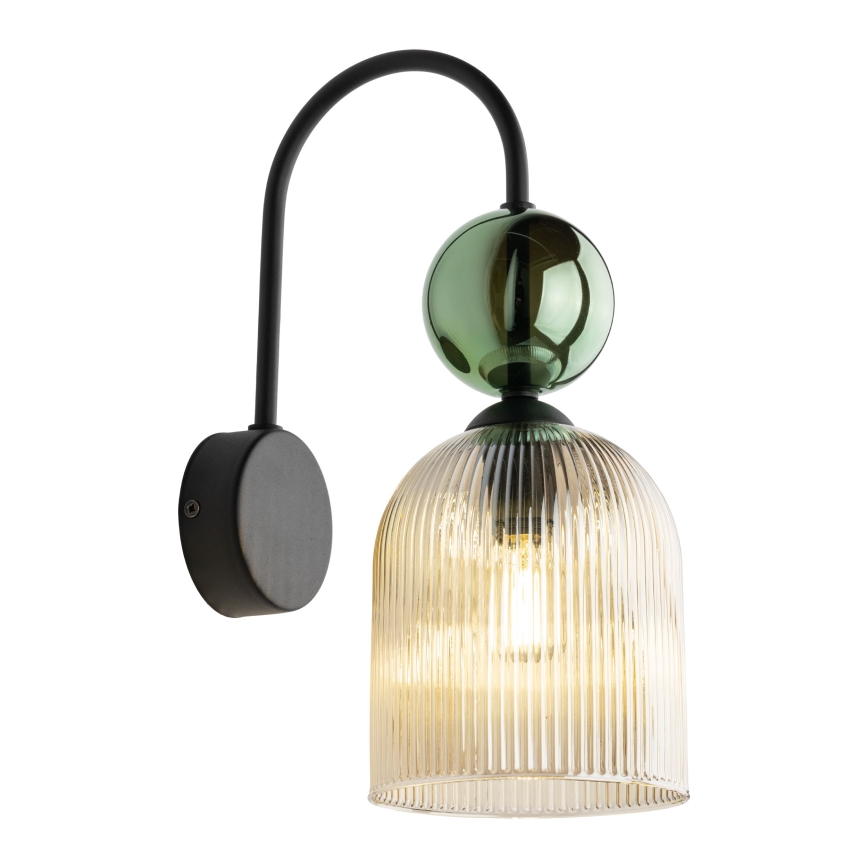 Applique murale SOPHIA 1xE14/10W/230V noir/vert/beige fumé