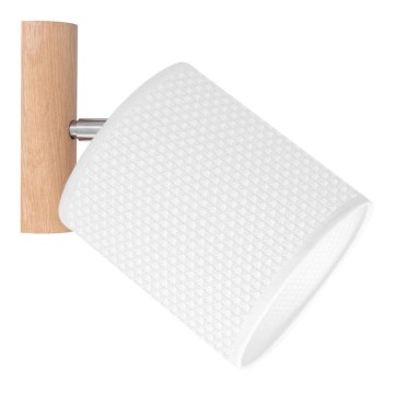 Applique murale spot BENITA 1xE27/25W/230V blanc/chêne