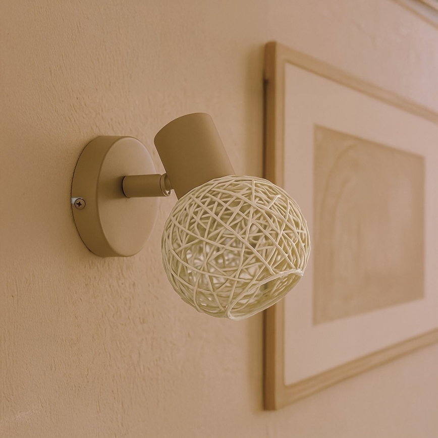 Applique murale spot DEX 1xE14/10W/230V beige/crème