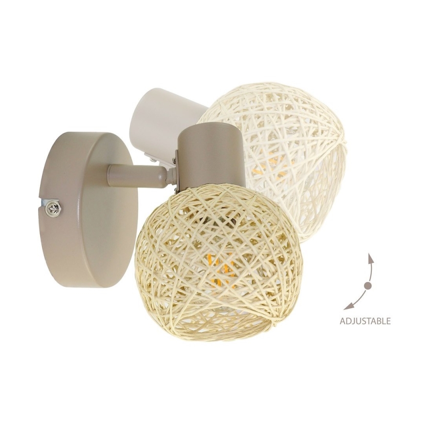 Applique murale spot DEX 1xE14/10W/230V beige/crème