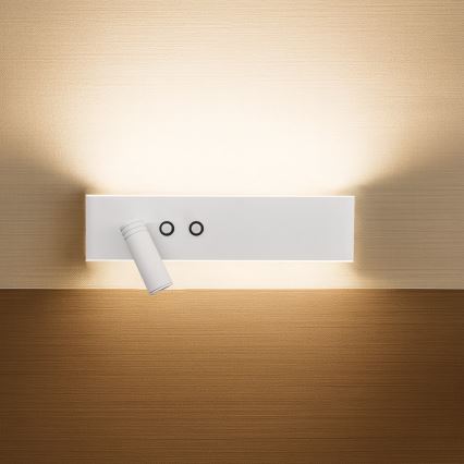 Applique murale spot LED RESORT LED/10W/230V + LED/3W, blanc, gauche