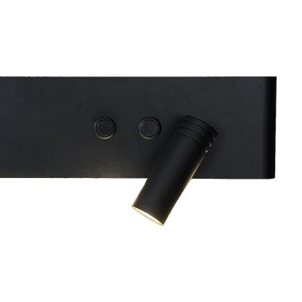 Applique murale spot RESORT LED/10W/230V + LED/3W, noire, côté droit