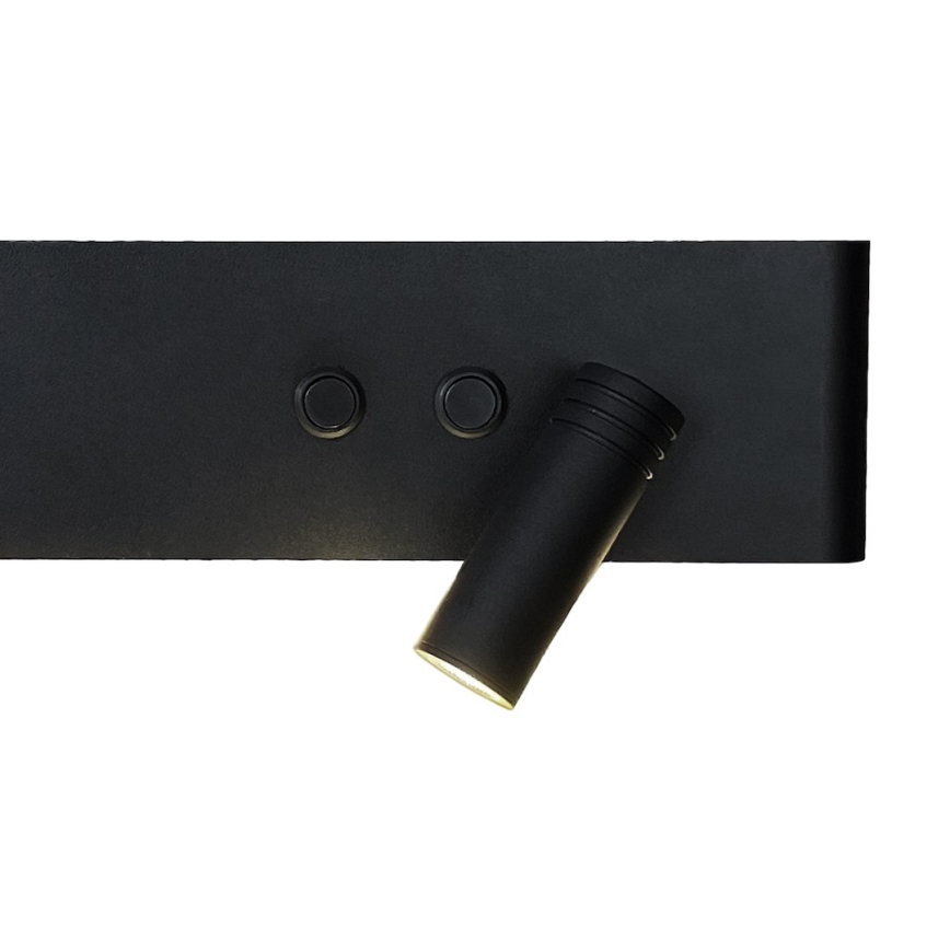 Applique murale spot RESORT LED/10W/230V + LED/3W, noire, côté droit