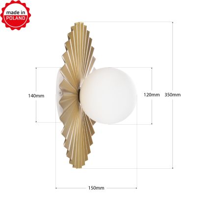 Applique murale SUNPLISS 1xG9/10W/230V Ø 35 cm doré/crème