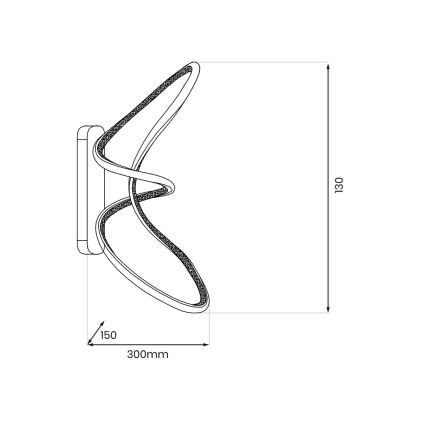 Applique murale TESORO LED/15W/230V noir