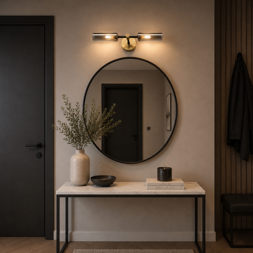 Applique murale TESSA 2xG9/8W/230V laiton/noir fumé