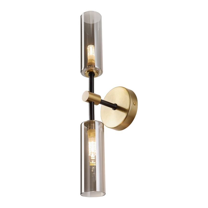 Applique murale TESSA 2xG9/8W/230V laiton/noir fumé
