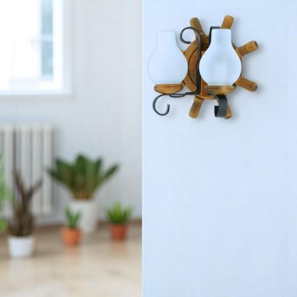 Applique murale TIMONA 2xE14/40W/230V hêtre
