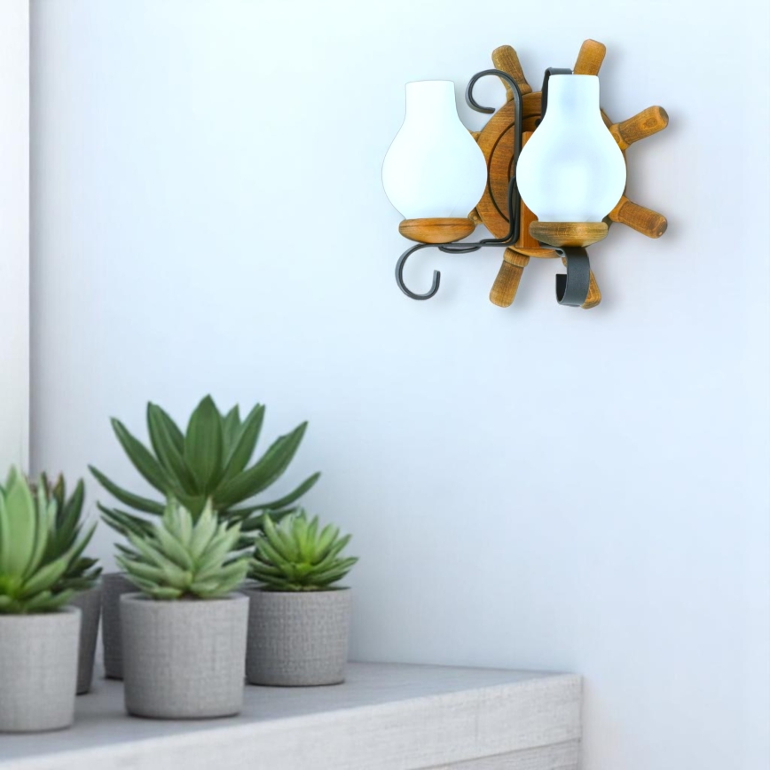 Applique murale TIMONA 2xE14/40W/230V hêtre