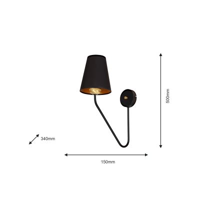 Applique murale VICTORIA 1xE27/60W/230V noir