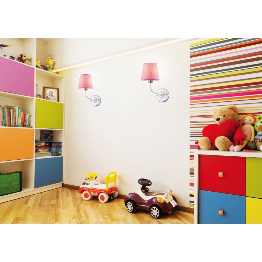 Applique murale YORK 1xE14/60W/230V rose/blanc