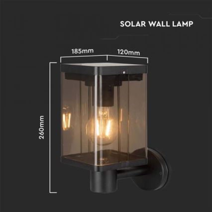 Applique murale solaire LED extérieure avec capteur LED/2,5W/3,7V 3000K IP54 2000 mAh