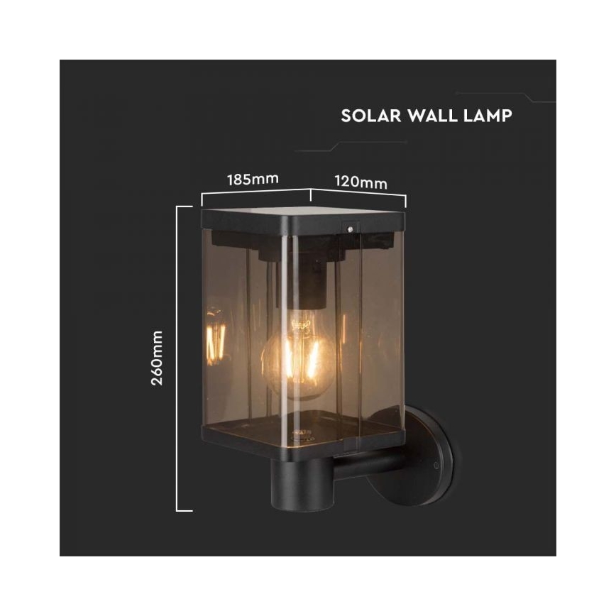 Applique murale solaire LED extérieure avec capteur LED/2,5W/3,7V 3000K IP54 2000 mAh