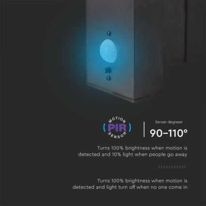 Applique murale solaire LED extérieure avec capteur LED/5,5W/3,7V 3000K IP54 2000 mAh