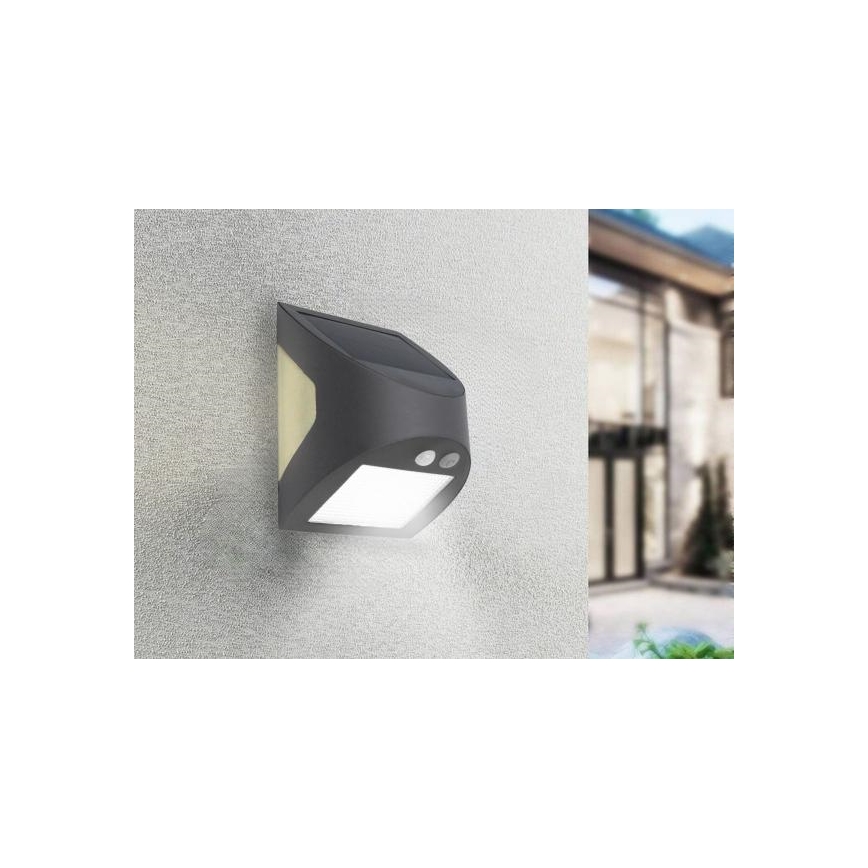 Applique solaire LED avec capteur LED/3W/3,7V 3000/4000K 1200 mAh IP54 anthracite