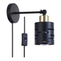 Applique spot murale ELEN avec interrupteur 1xE27/35W/230V noir/doré