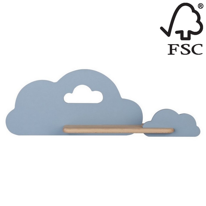 Appllique murale étagère enfant CLOUD LED/5W/230V bleu