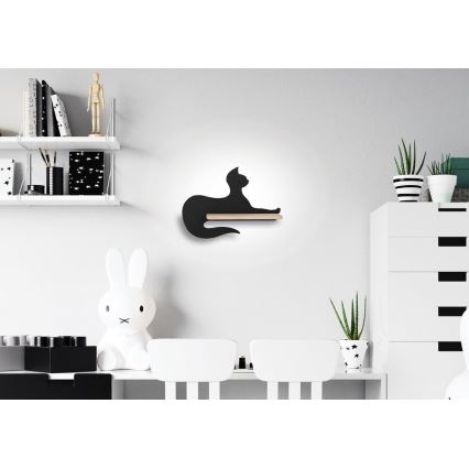 Appllique murale étagère LED enfant BLACK CAT LED/5W/230V - certifié FSC