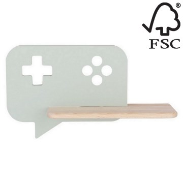 Appllique murale étagère LED enfant CONSOLE LED/5W/230V verte - certifié FSC