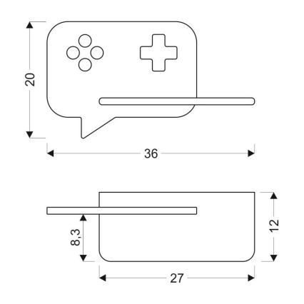 Appllique murale étagère LED enfant CONSOLE LED/5W/230V verte - certifié FSC