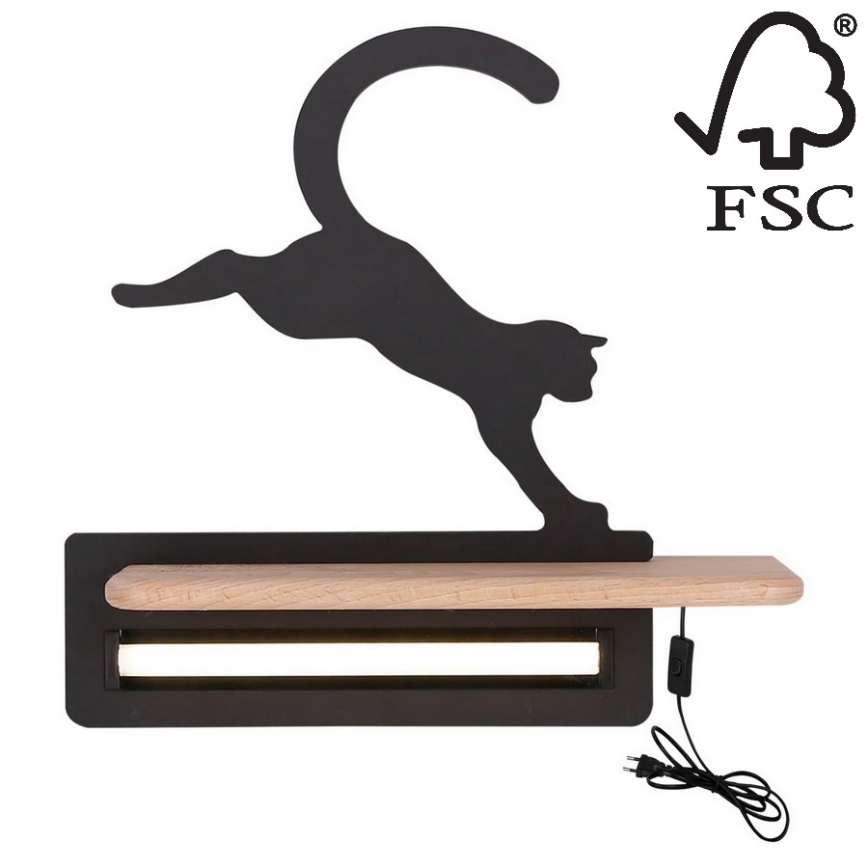 Appllique murale étagère LED enfant JUMPING CAT LED/5W/230V - certifié FSC