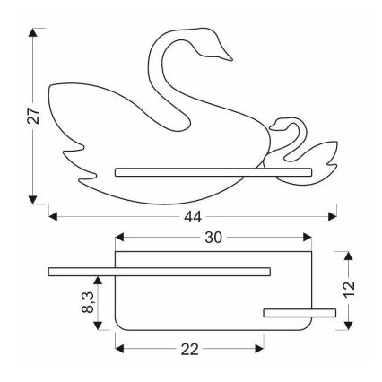 Appllique murale étagère LED enfant SWAN LED/5W/230V - certifié FSC