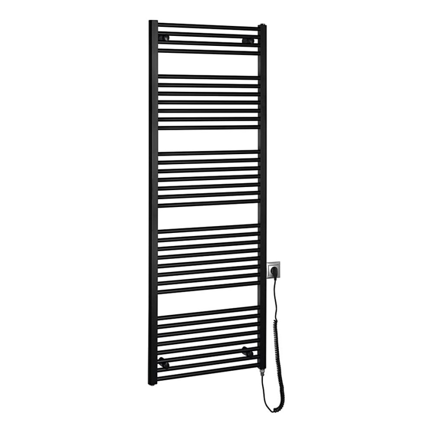 Aqualine - Badkamer elektrisch radiator DIRECT-E 800W/230V 168 cm mat zwart Recht