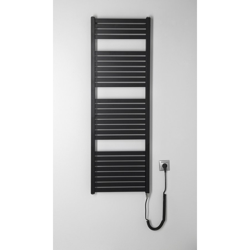 Aqualine - Badkamer elektrisch radiator TONDI-E 500W/230V 133 cm mat zwart Recht