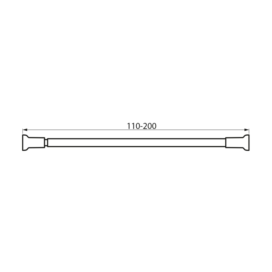 Aqualine - Barre d'écartement télescopique 110-200 cm chrome brillant
